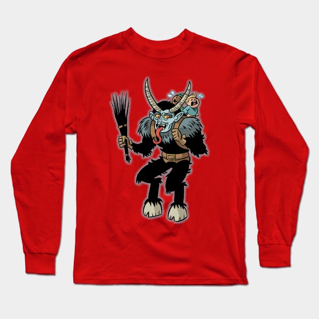 Krampus Long Sleeve T-Shirt by nearmintpress